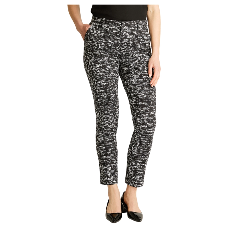 PANTALON SLIM FIT NEGRO JASPEADO - 1