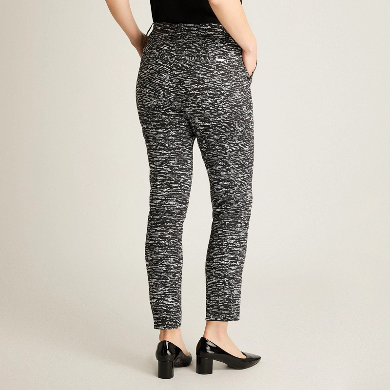 PANTALON SLIM FIT NEGRO JASPEADO - 2