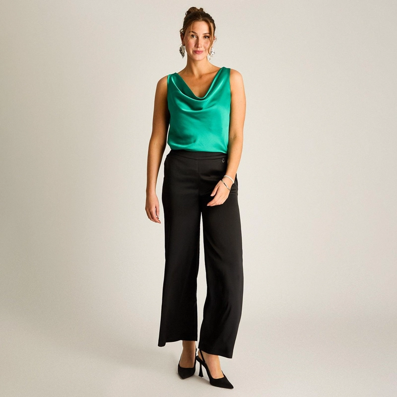 PANTALON PALAZZO NEGRO ELEGANTE - 4