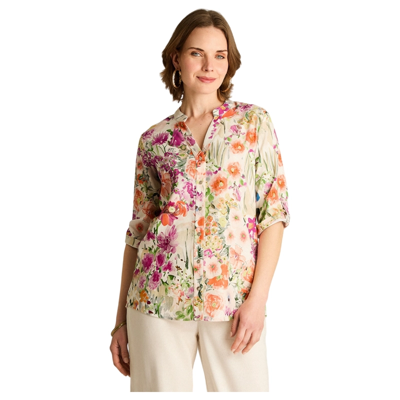BLUSA FUCSIA FLORAL LARGA - 1