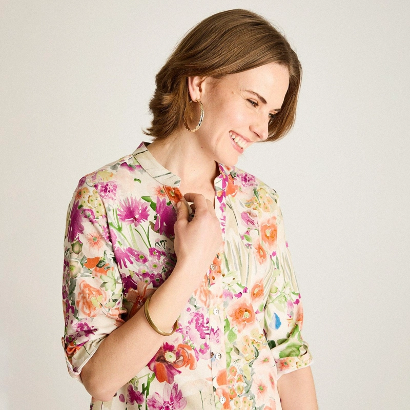 BLUSA FUCSIA FLORAL LARGA - 3