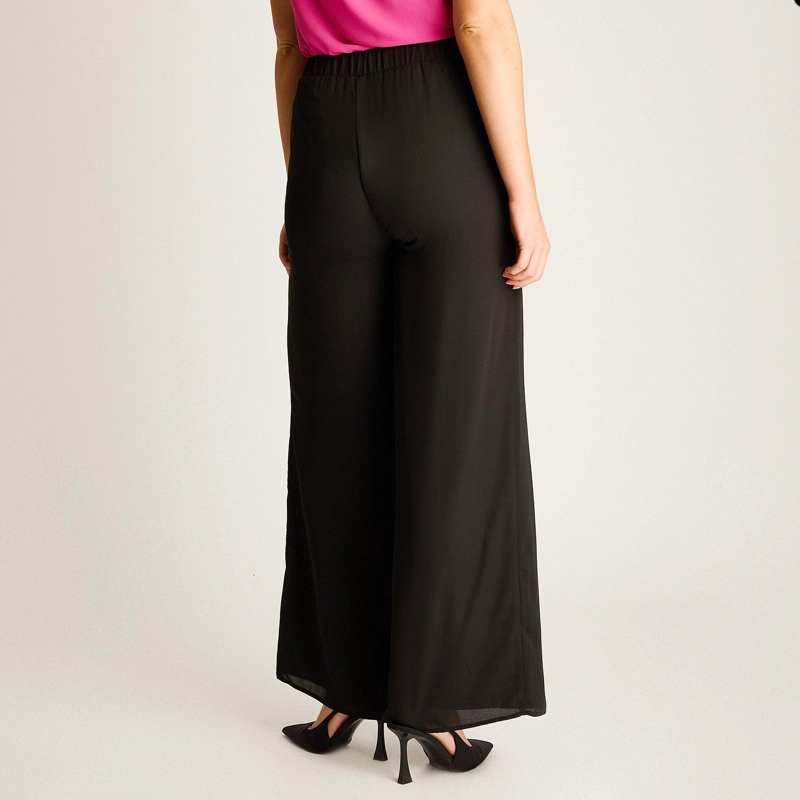 PANTALON PALAZZO ELEGANCIA FLORAL NEGRO - 2