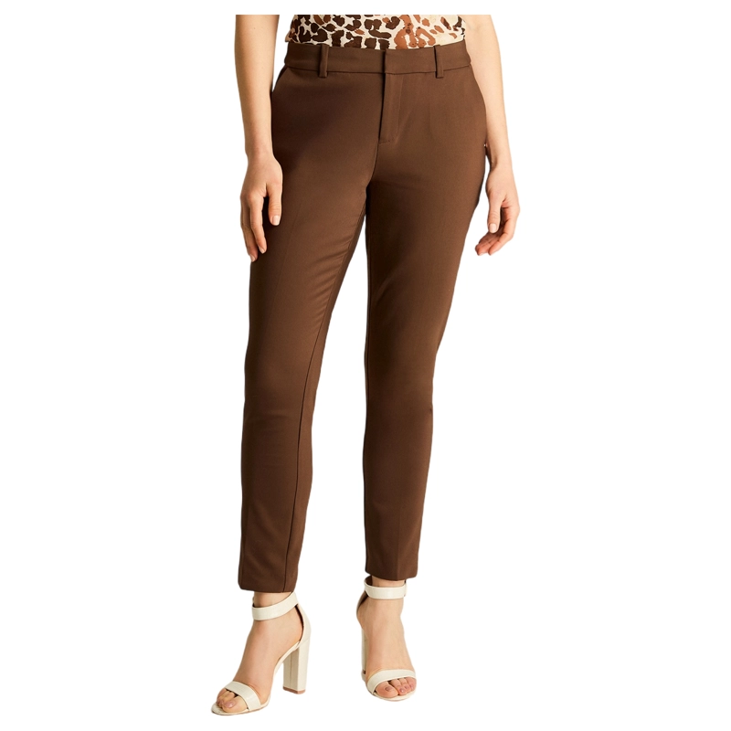 PANTALON SLIM FIT CAFE - 1