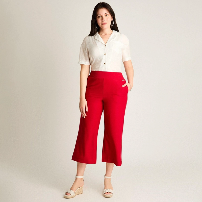PANTALON SPORT ROJO CULOTTE ELASTICIDAD MEDIA CALCE HOLGADO - 4