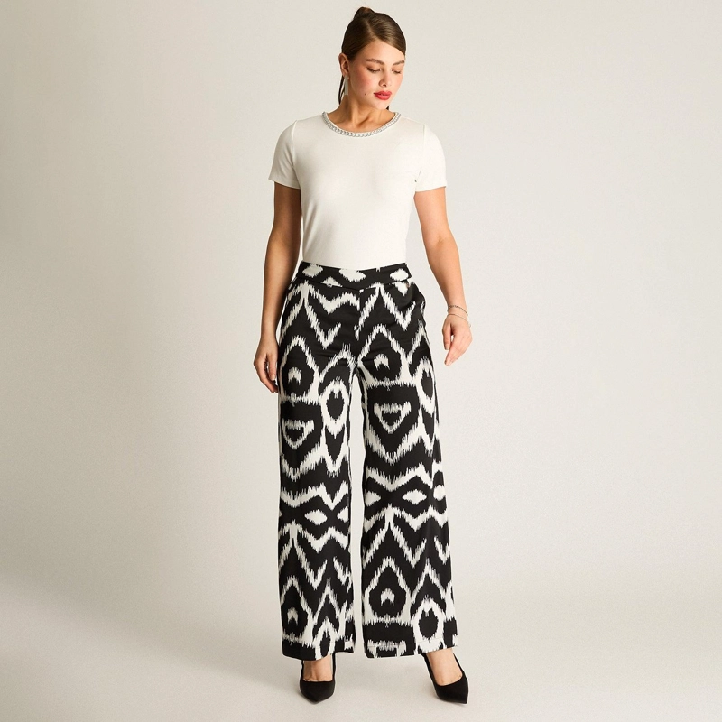 PANTALON PALAZZO ESTAMPADO CRUDO - 4