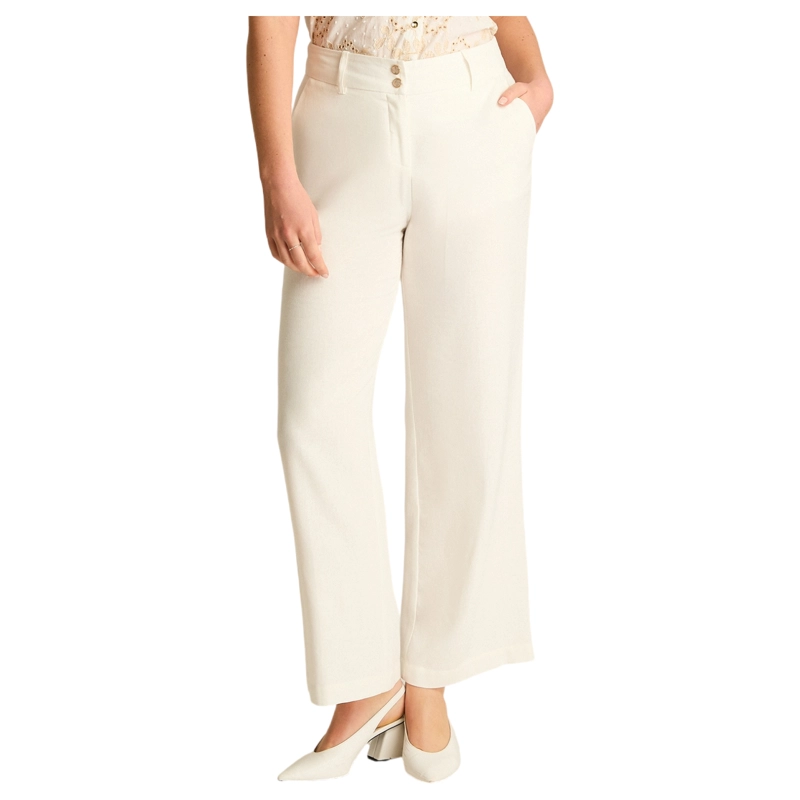 PANTALON PALAZZO CRUDO DE LINO Y VISCOSA - 1
