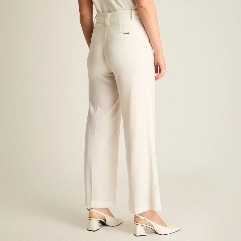 PANTALON PALAZZO CRUDO DE LINO Y VISCOSA - 2