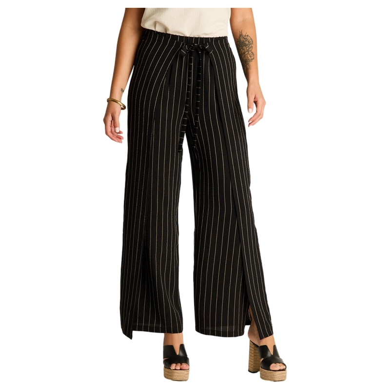 PANTALON SPORT NEGRO PALAZZO NO ELASTICADO CALCE HOLGADO - 1
