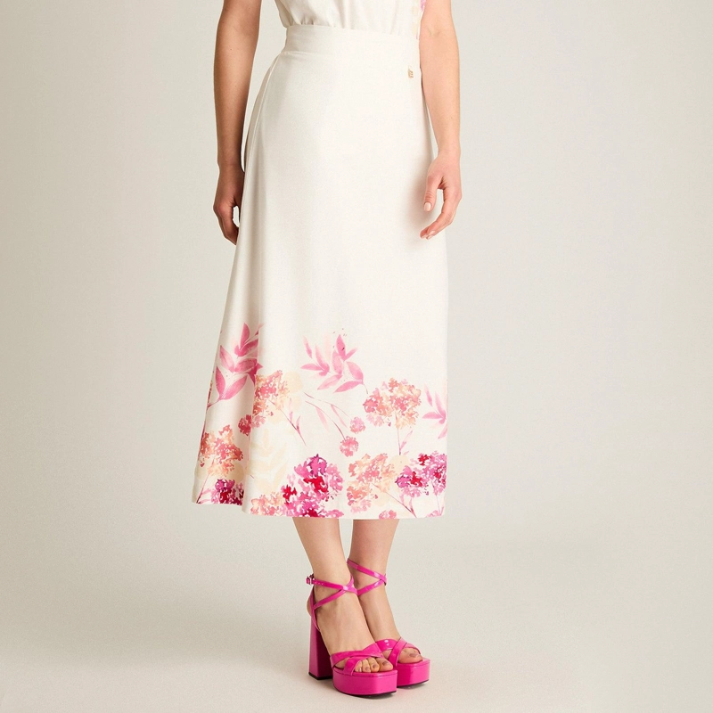FALDA MIDI CRUDO FLORAL - 1
