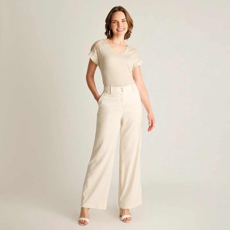 PANTALON PALAZZO ARENA DE LINO Y VISCOSA - 4