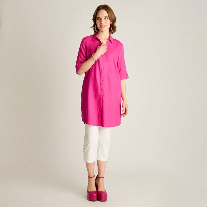 BLUSA MORADO MANGA LARGA CON ROLL UP - 4