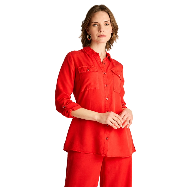 BLUSA ROJA CAMISERA DE LYOCELL - 1
