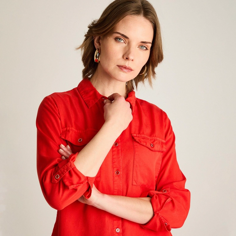 BLUSA ROJA CAMISERA DE LYOCELL - 3