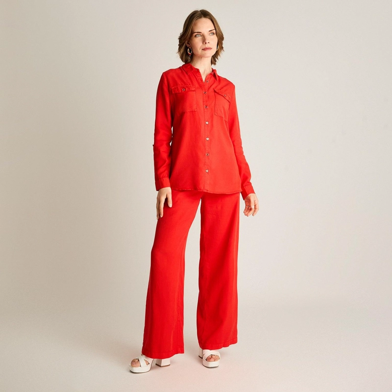 BLUSA ROJA CAMISERA DE LYOCELL - 4