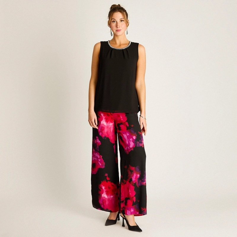 BLUSA SIN MANGAS CON APLIQUE DE PEDRERIA NEGRO - 4