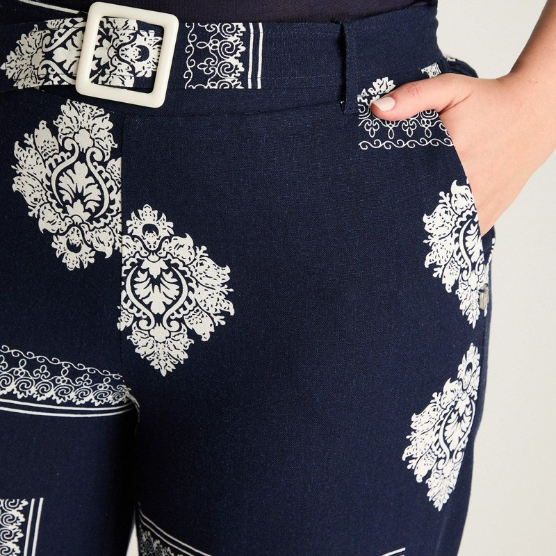 PANTALON SPORT AZUL PALAZZO NO ELASTICADO CALCE NORMAL - 3