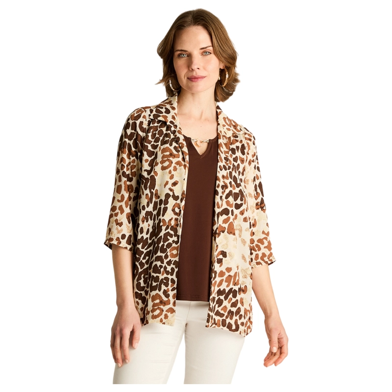 BLUSA MUJER ESTAMPADO ANIMAL PRINT MANGA 3/4 - 1