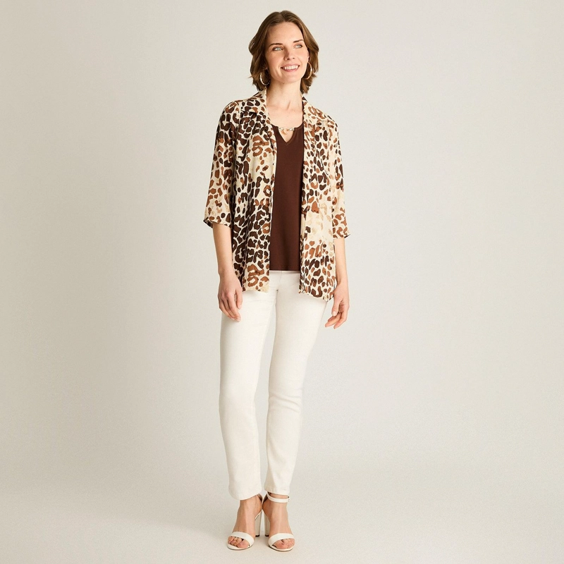 BLUSA MUJER ESTAMPADO ANIMAL PRINT MANGA 3/4 - 4