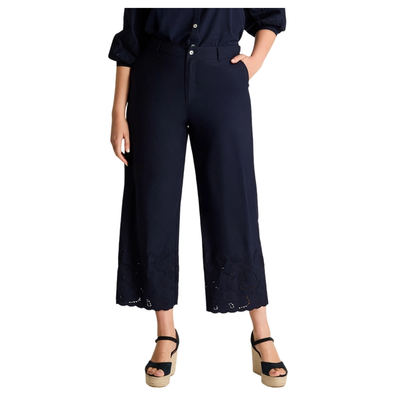 PANTALON SPORT AZUL PALAZZO NO ELASTICADO CALCE NORMAL - 1
