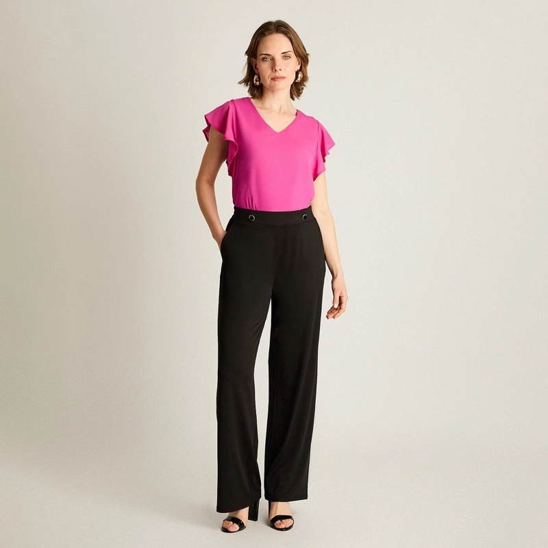 PANTALON PALAZZO CASUAL NEGRO - 4