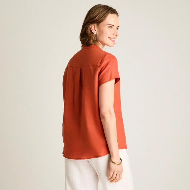 BLUSA TERRACOTA 100% LINO - 2