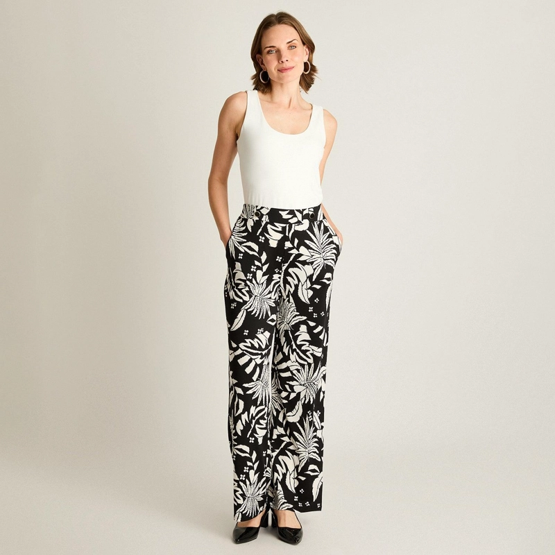 PANTALON PALAZZO CASUAL CRUDO ESTAMPADO - 4