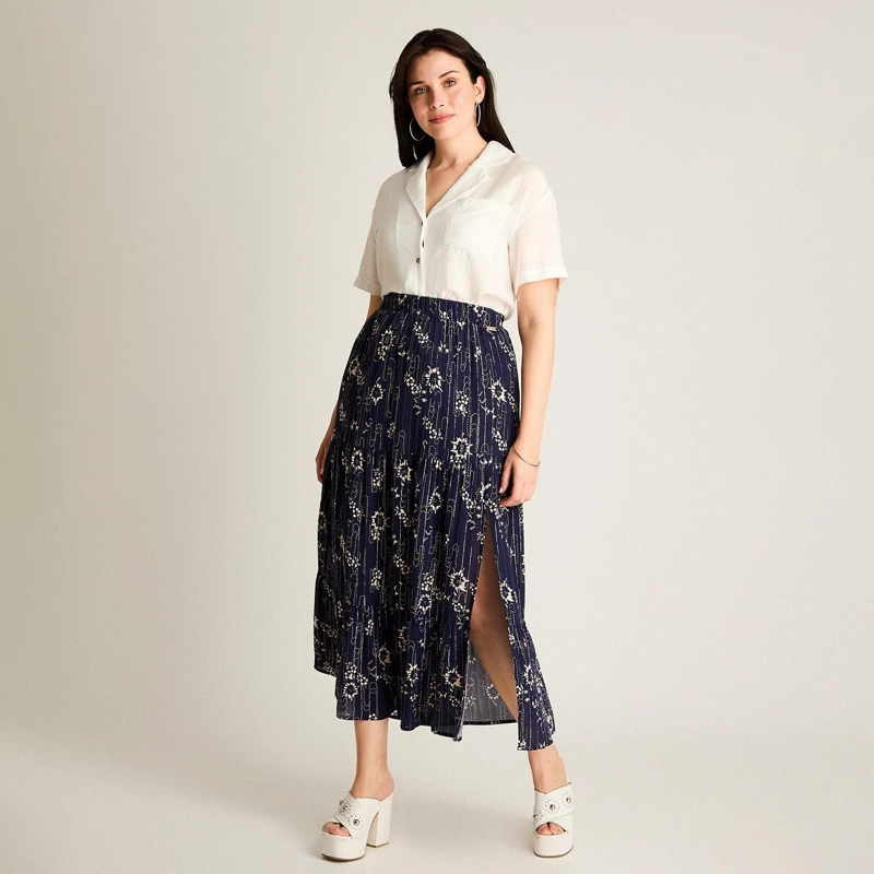FALDA AZUL MAXI CON LUREX CALCE NORMAL - 4