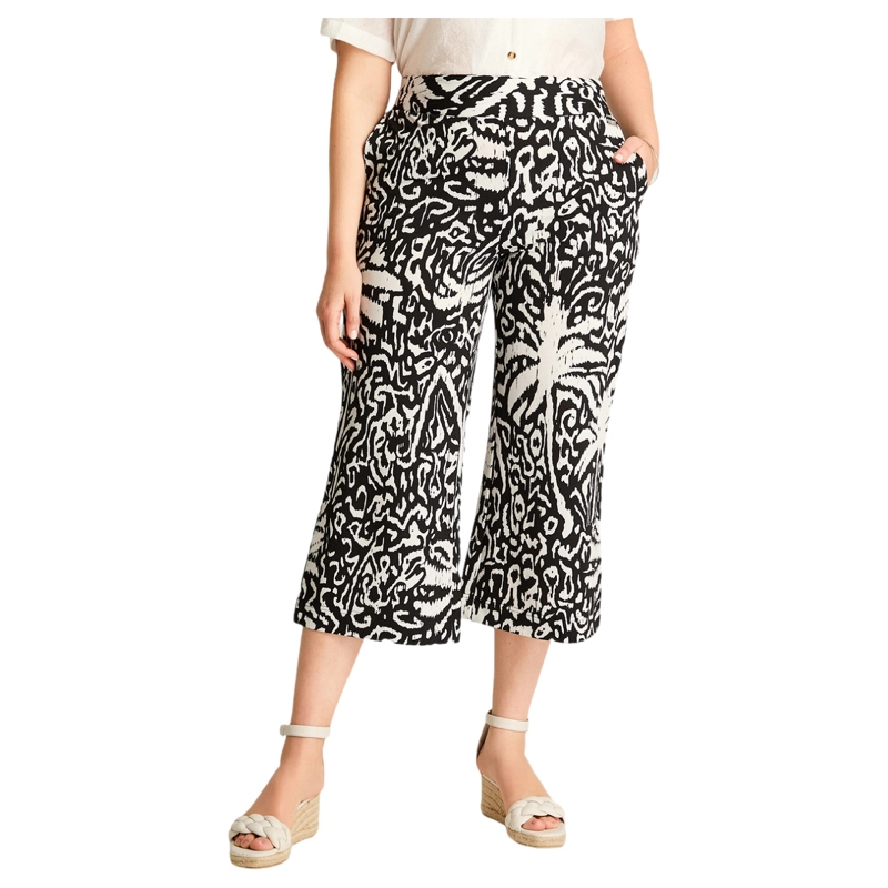PANTALON SPORT NEGRO CULOTTE ELASTICIDAD MEDIA CALCE HOLGADO - 1