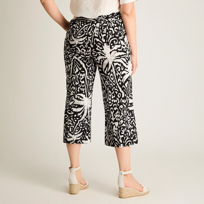 PANTALON SPORT NEGRO CULOTTE ELASTICIDAD MEDIA CALCE HOLGADO - 2