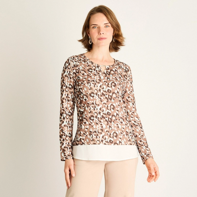 POLERA CAMEL ANIMAL PRINT - 1
