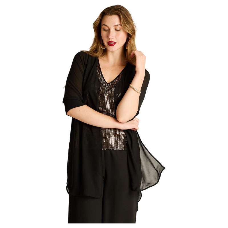 TWIN SET NEGRO CON BRILLOS DORADOS - 1