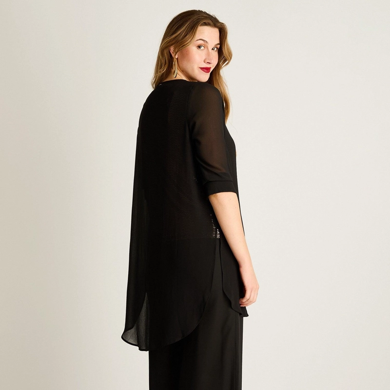 TWIN SET NEGRO CON BRILLOS DORADOS - 2