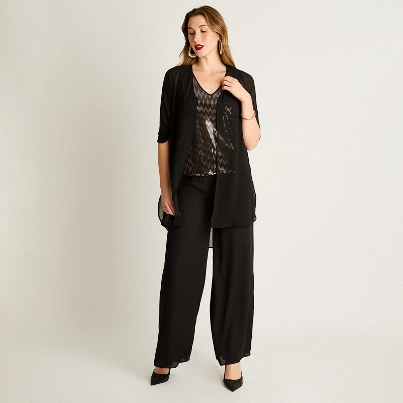 TWIN SET NEGRO CON BRILLOS DORADOS - 4