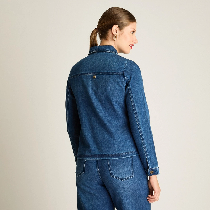 CHAQUETA DENIM AZUL CON BOLSILLOS - 2