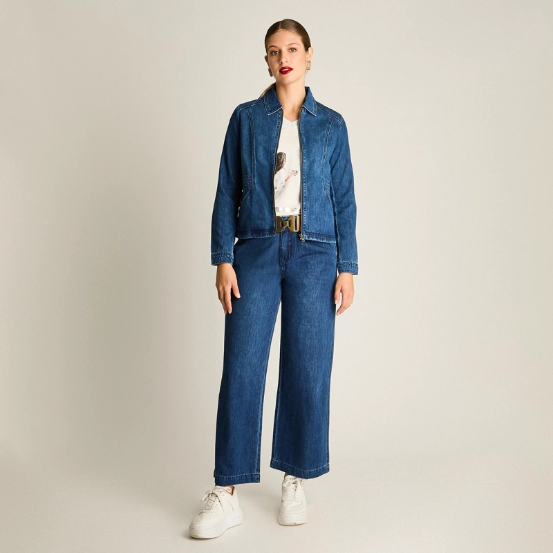 CHAQUETA DENIM AZUL CON BOLSILLOS - 4