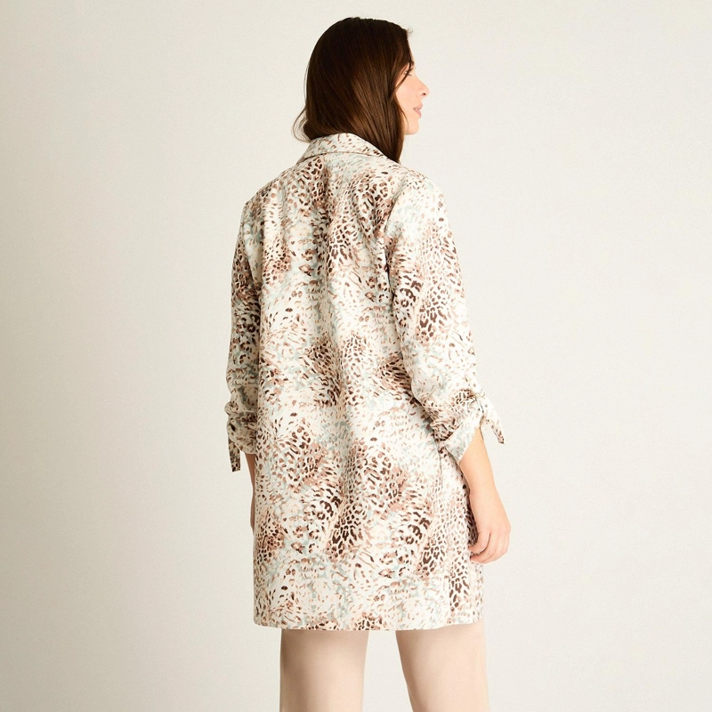 CHAQUETA ECOCUERO ANIMAL PRINT BEIGE - 2