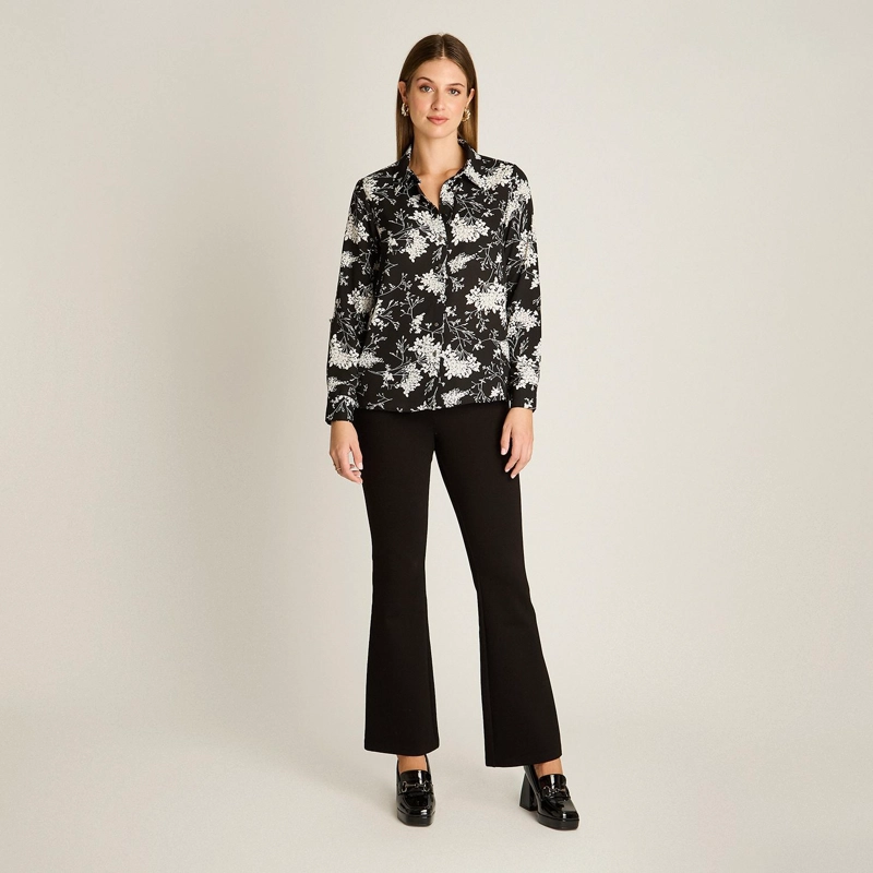 BLUSA CAMISERA GEORGETTE ESTAMPADA BASICA - 4