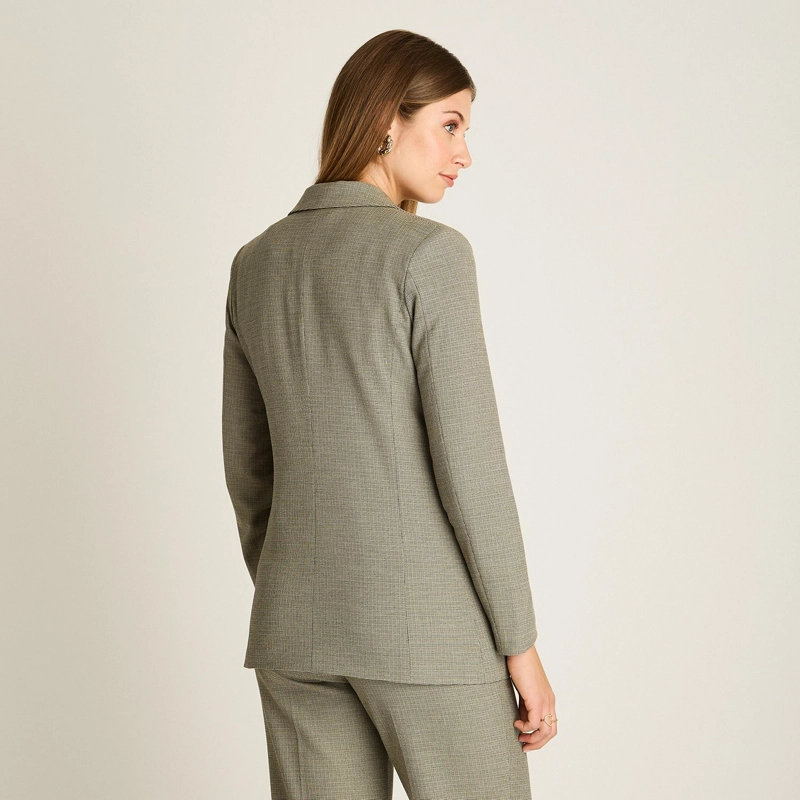 BLAZER GRIS CRUZADO CON BOLSILLOS DE SOLAPA - 2