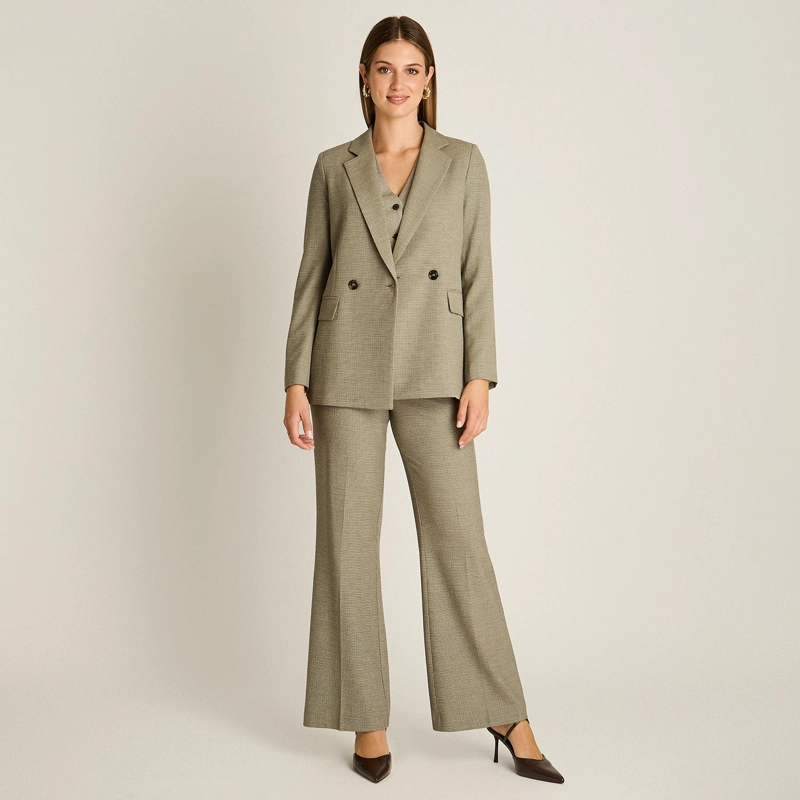 BLAZER GRIS CRUZADO CON BOLSILLOS DE SOLAPA - 4