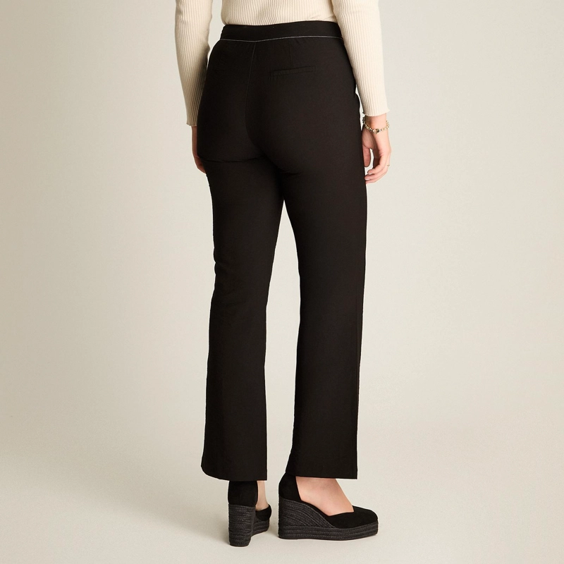 PANTALON NEGRO PALAZZO FORMAL TELA LIVIANA - 2