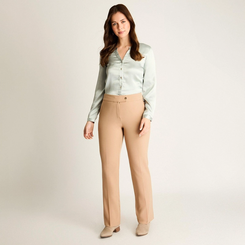 PANTALON FORMAL CAMEL CORTE RECTO - 4