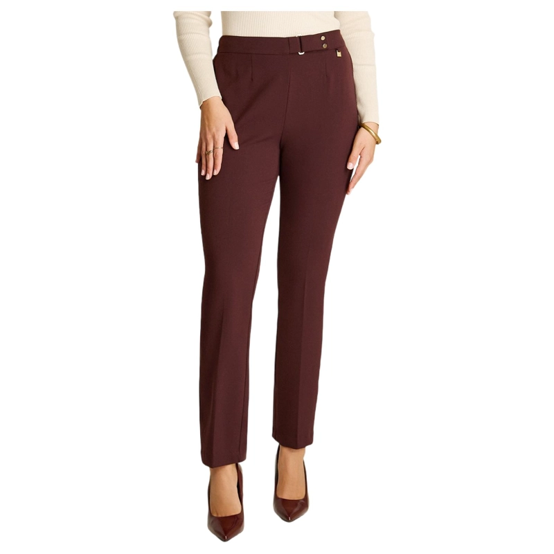 PANTALON BASICO RECTO CON PRETINA ELASTICADA - 1