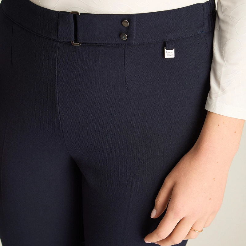 PANTALON AZUL BASICO RECTO CON PRETINA ELASTICADA - 3