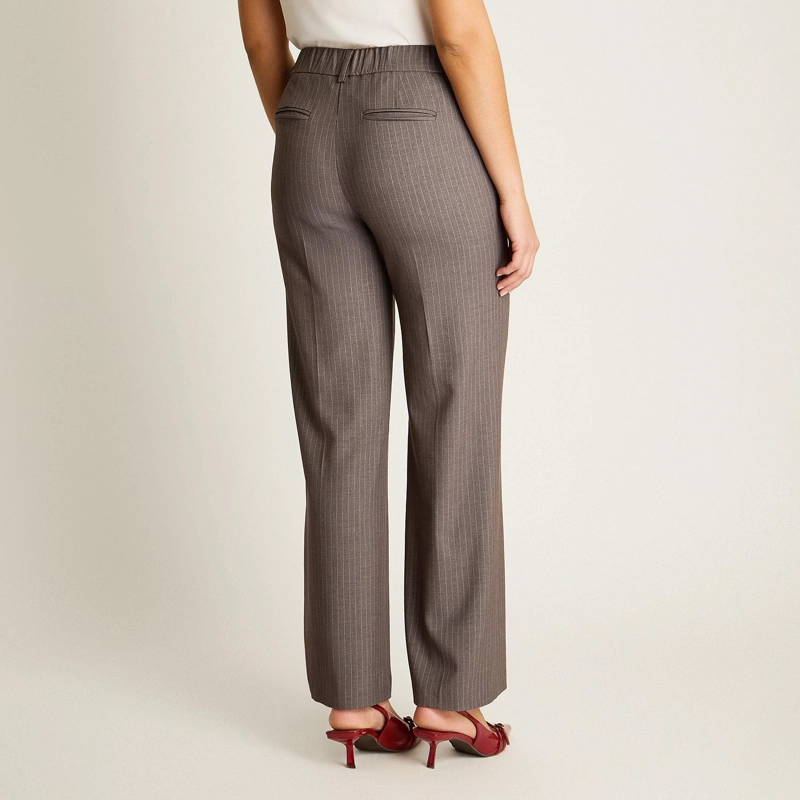 PANTALON PALAZZO GRIS FORMAL DE UN BOTON - 2