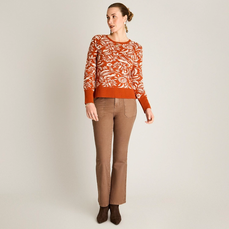 SWEATER TERRACOTA ESTAMPADO ESCOTE REDONDO - 3