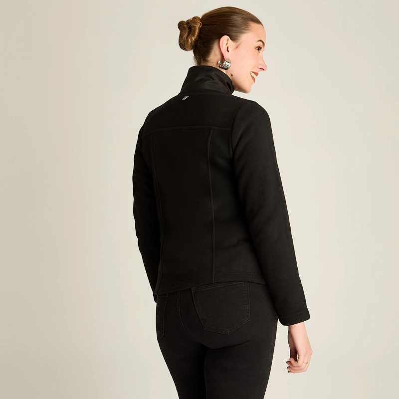 POLERON POLAR NEGRO FULL ZIPPER CON DISEÑO QUILTED - 2