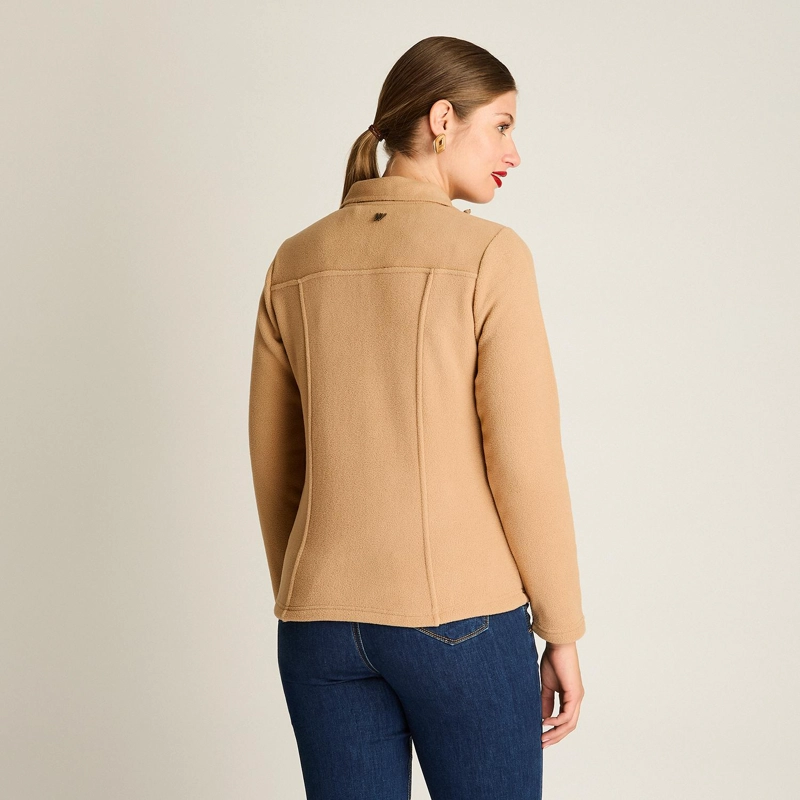 POLERON POLAR CAMEL FULL ZIPPER CON DISEÑO QUILTED - 2