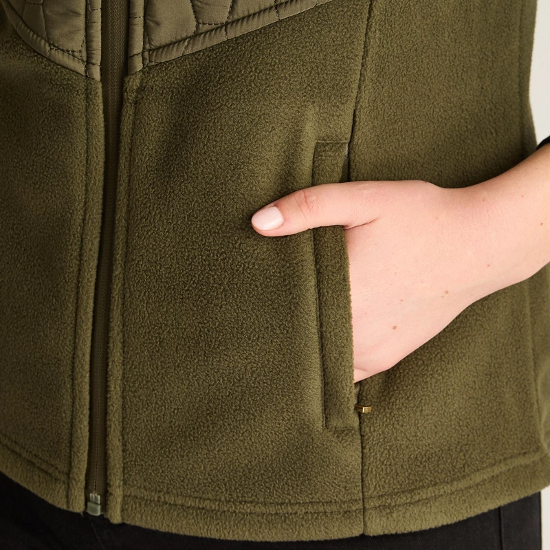 POLERON POLAR VERDE SIN MANGAS DISEÑO QUILTED A TONO - 3