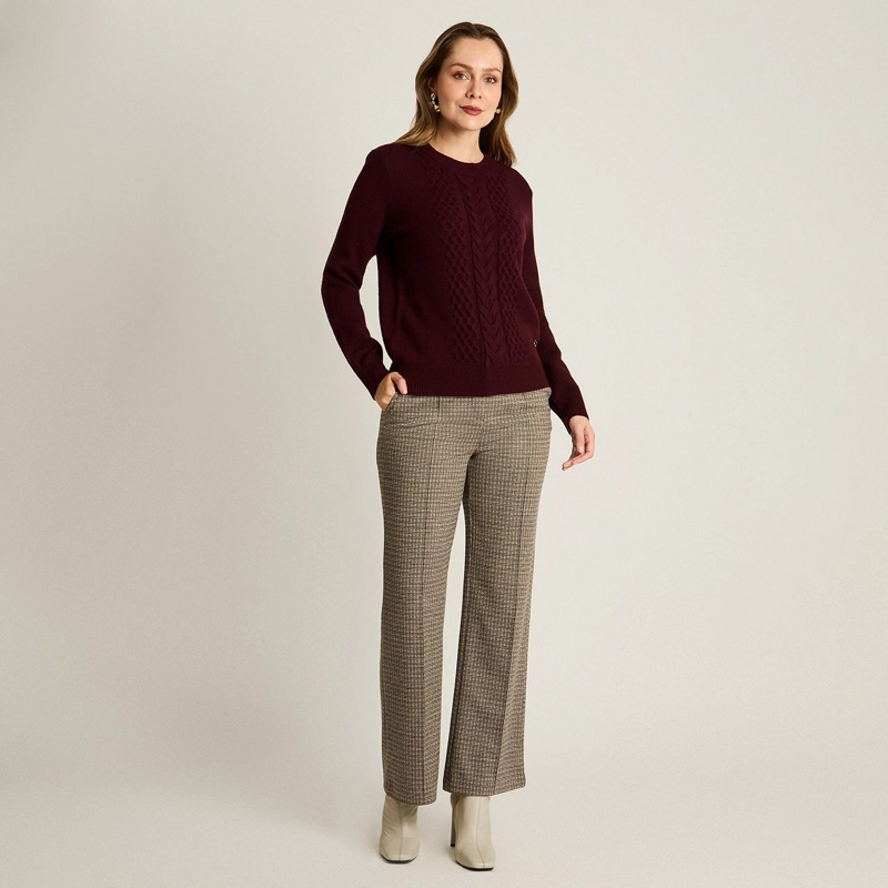 SWEATER BURDEO CON TRENZADO EN RELIEVE EN TEJIDO - 4