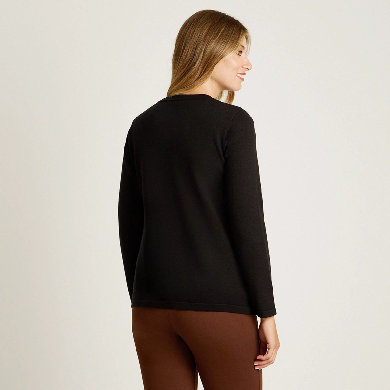 SWEATER CAFE  TWIN SET CON ESTAMPADO ANIMAL PRINT Y APLICACION DE STRASS - 2